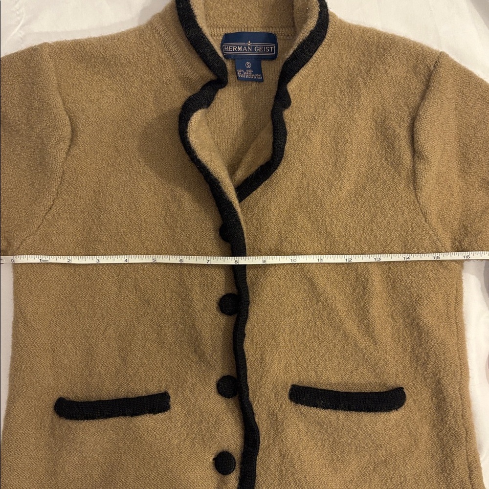 Vintage Herman Geist 100% Wool Blazer Style Cardigan - Picture 5 of 7